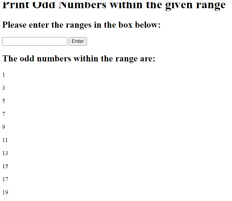 Find odd numbers JavaScript