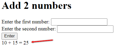 Sum of two numbers using a textbox in JavaScript